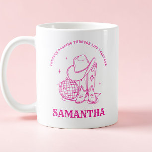 Handritad Modern Rosa Western Bästa Vän Kaffemugg