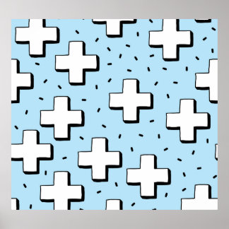 Handritad Mönster med plustecken. Poster