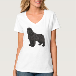 Handritad Newfoundland Hund Konstverk T Shirt