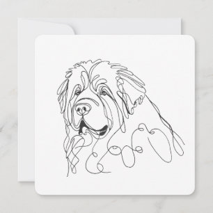 Handritad Newfoundland Minimalistisk Linjearbetnin Inbjudningar