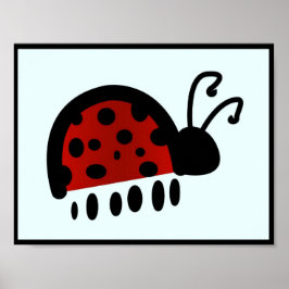 Handritad Nyckelpiga Natur Art Poster
