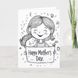 Handritad och Glad Mors Dag Helgkort