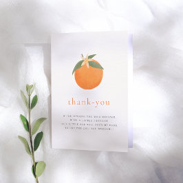 Handritad Orange Blommar Vår Baby Shower Tack Kort