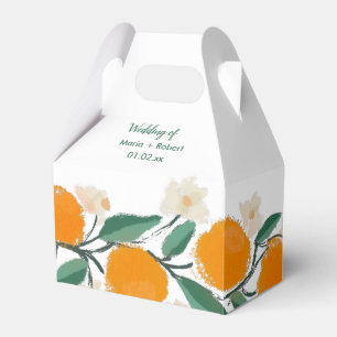 Handritad Orange Botanisk Abstrakt Bröllopsdusch Presentaskar