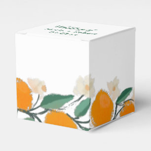 Handritad Orange Botanisk Abstrakt Bröllopsdusch Presentaskar