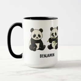 Handritad Panda Björn Anpassad Söt Mugg