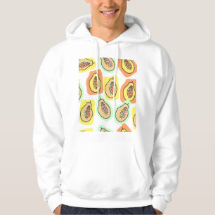 Handritad papaya: Kreativet Vintage Mönster Hoodie