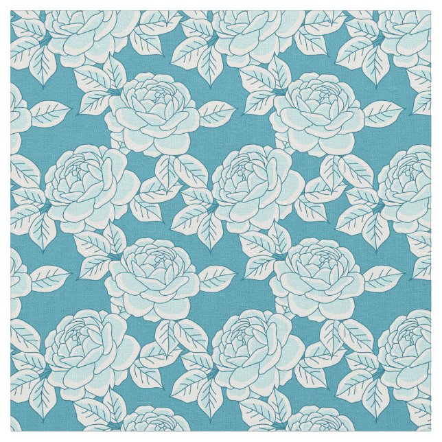 Handritad Peony Blommig Tyg (Närbild)
