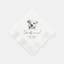 Handritad Pit Bull Dricker på mig Cocktail