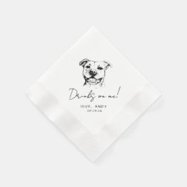Handritad Pit Bull Dricker på mig Cocktail Pappersservett