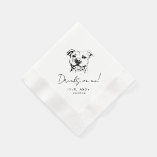 Handritad Pit Bull Dricker på mig Cocktail Pappersservett
