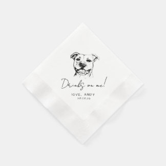 Handritad Pit Bull Dricker på mig Cocktail Pappersservett