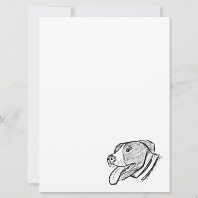 handritad pitbull fotohund djurälskare meddelande (Framsida)