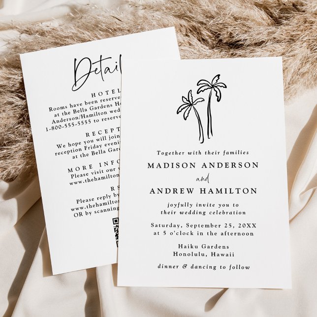 Handritad QR-kod för Träd i Handflatan i hela Bröl Inbjudningar (Skapare uppladdad)