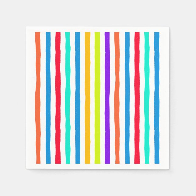 Handritad rand i färg på klarpopkonst pappersservett (Framsidan)