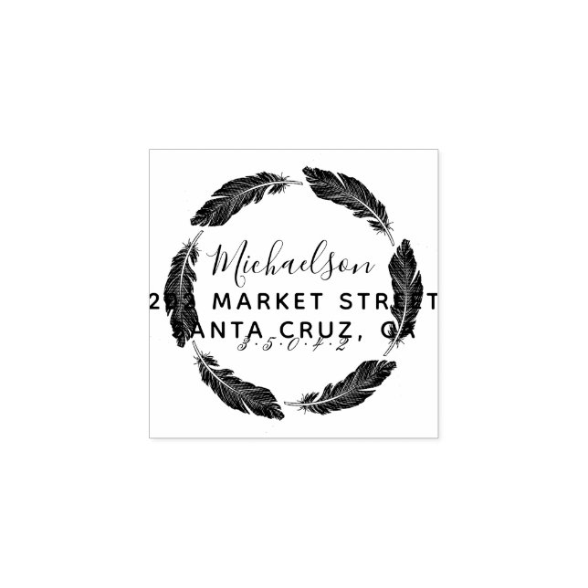 Handritad Returadress för Luddfamiljen Namn Stämpel (Tryck)