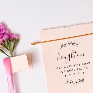 Handritad Returadress för Skriptfamiljen Namn Självfärgande Stämpel