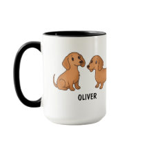 Handritad röd dachshund hund Anpassningsbar söt