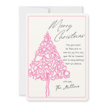 Handritad Rosa Slinga Julgran God Jul