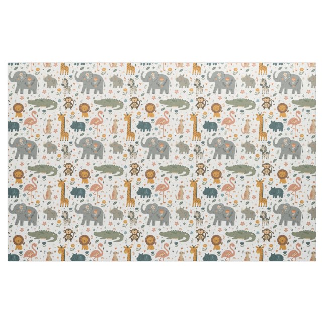 Handritad Safari Djurtryck - Tyg (Fat Quarter)