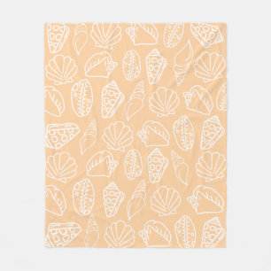 Handritad Sandy Shells Flanellfilt Fleecefilt