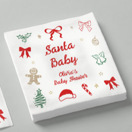 Handritad Santa Baby Jul Baby Shower Pappersservett