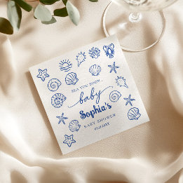 Handritad 'Sea You Soon' under havet baby shower Pappersservett