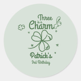 Handritad Shamrock Födelsedag för Alla Åldrar Runt Klistermärke