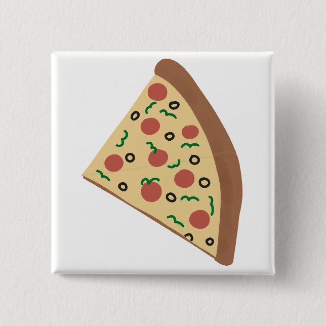 Handritad skiva av pepperonipizza knapp (Framsida)