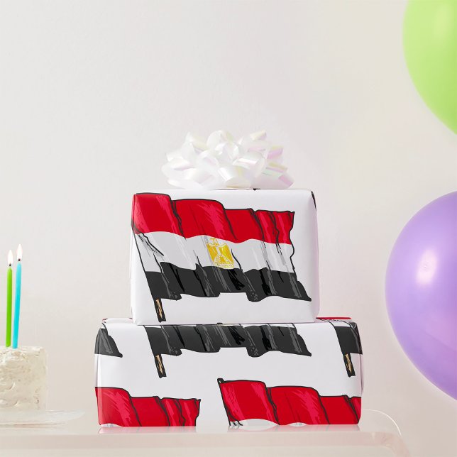 Handritad slit Egyptenflagga Presentpapper (Skapare uppladdad)