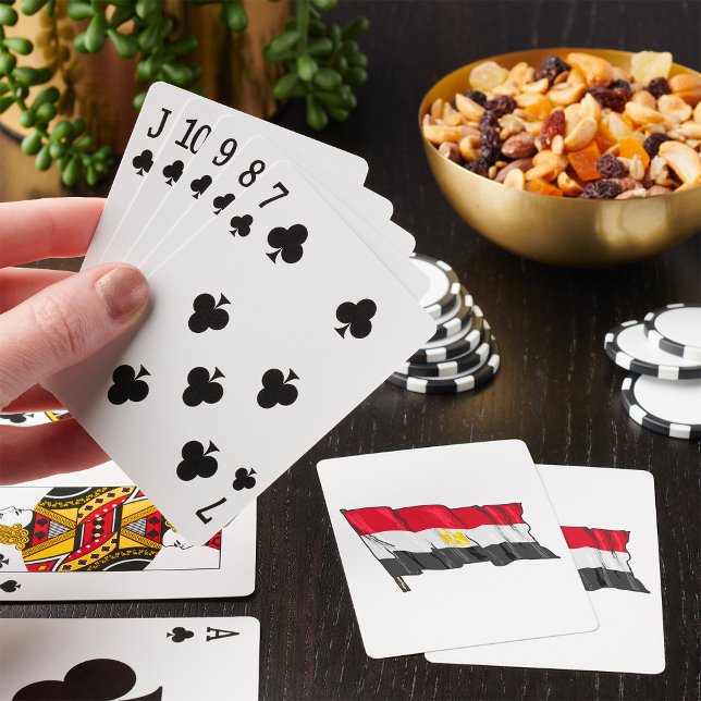 Handritad slitad egyptisk flagga casinokort (Skapare uppladdad)
