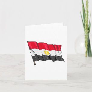 Handritad slitna egyptiska flaggan kort
