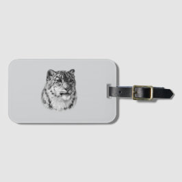 Handritad Snö Leopard Bagagebricka