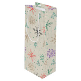 Handritad Snöflingor Julgranar Multifärgad