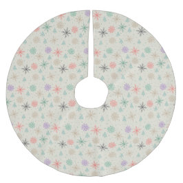 Handritad Snöflingor Julgranar Multifärgad Julgransmatta Borstad Polyester