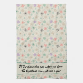 Handritad Snöflingor Julgranar Multifärgad Kökshandduk