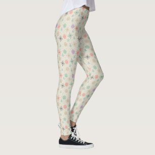 Handritad Snöflingor Julgranar Multifärgad Leggings