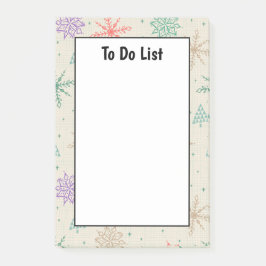 Handritad Snöflingor Julgranar Multifärgad Post-it Block