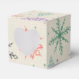 Handritad Snöflingor Julgranar Multifärgad Presentaskar