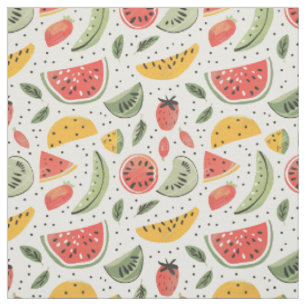 Handritad sommarfrukt tyg