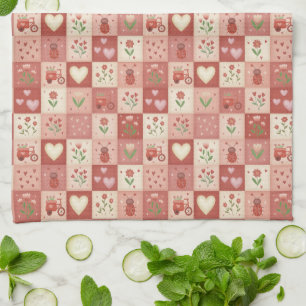 Handritad Söt Patchwork - Kökshandduk