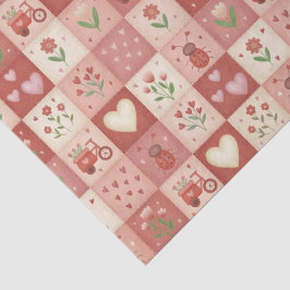 Handritad söt patchworkmönster - silkespapper