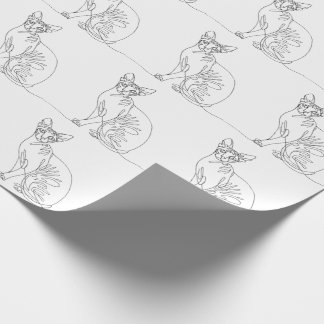 Handritad Sphynx Katt - Minimalistisk Linjekonst Presentpapper