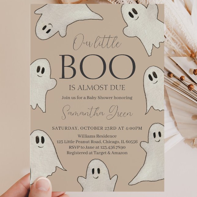 Handritad spöklik spök Halloween Baby Shower Inbjudningar (Skapare uppladdad)