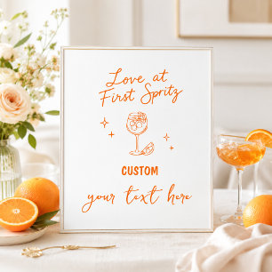 Handritad Spritz Bröllopsfest Skräddarsydda skylt
