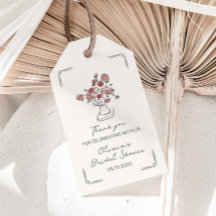 Handritad stämpel röd salvia blomurnor bröllopsdus