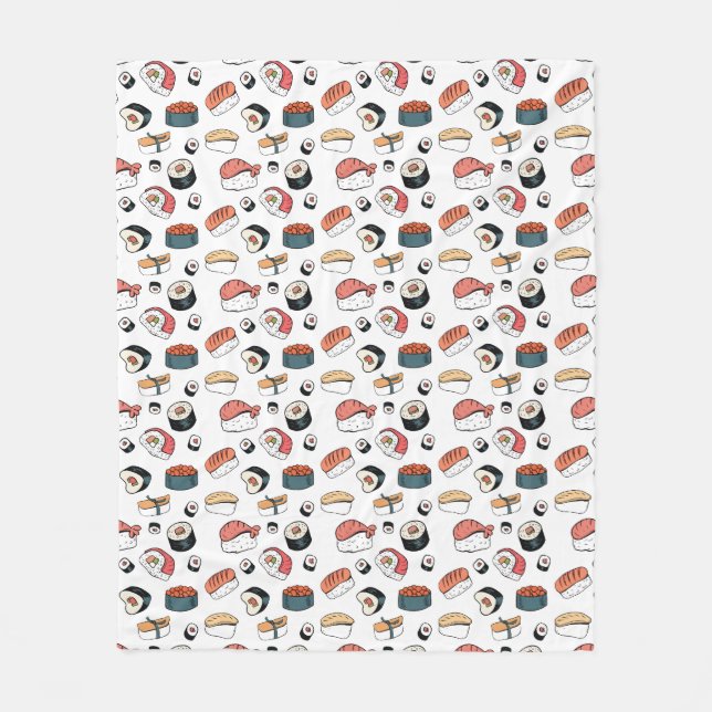 Handritad Sushi Mix Fleecefilt (Framsidan)