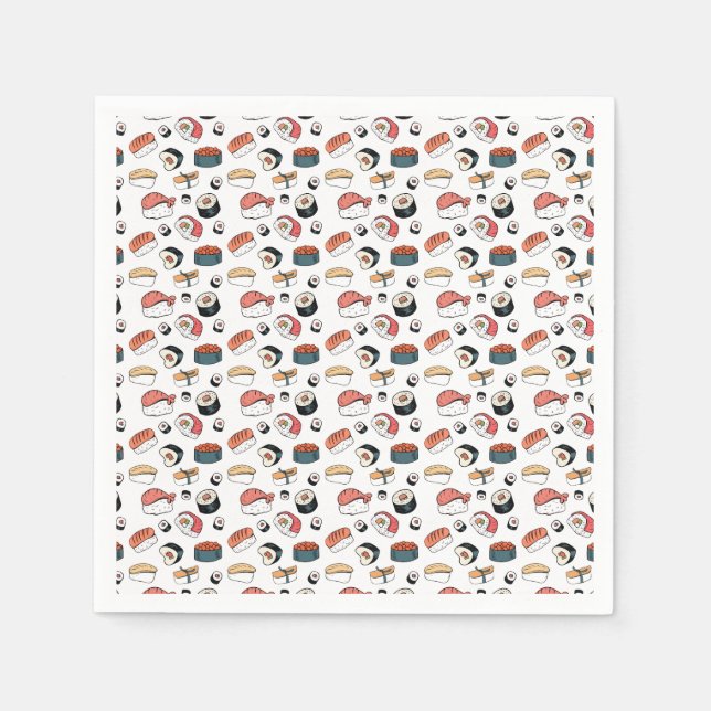 Handritad Sushi Mix Pappersservett (Framsidan)