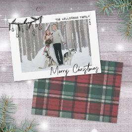 Handritad Tartan Whimsical God Jul Julkort