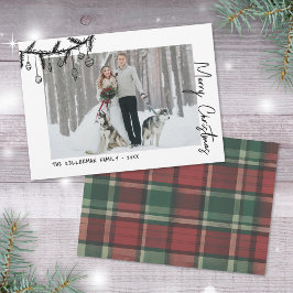 Handritad Tartan Whimsical Jul Julkort